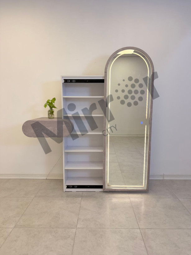 آینه کمدی رنگ بتنی یا سیلور طراحی مدرن برای مکان هایی ک فضای کمتری دارن