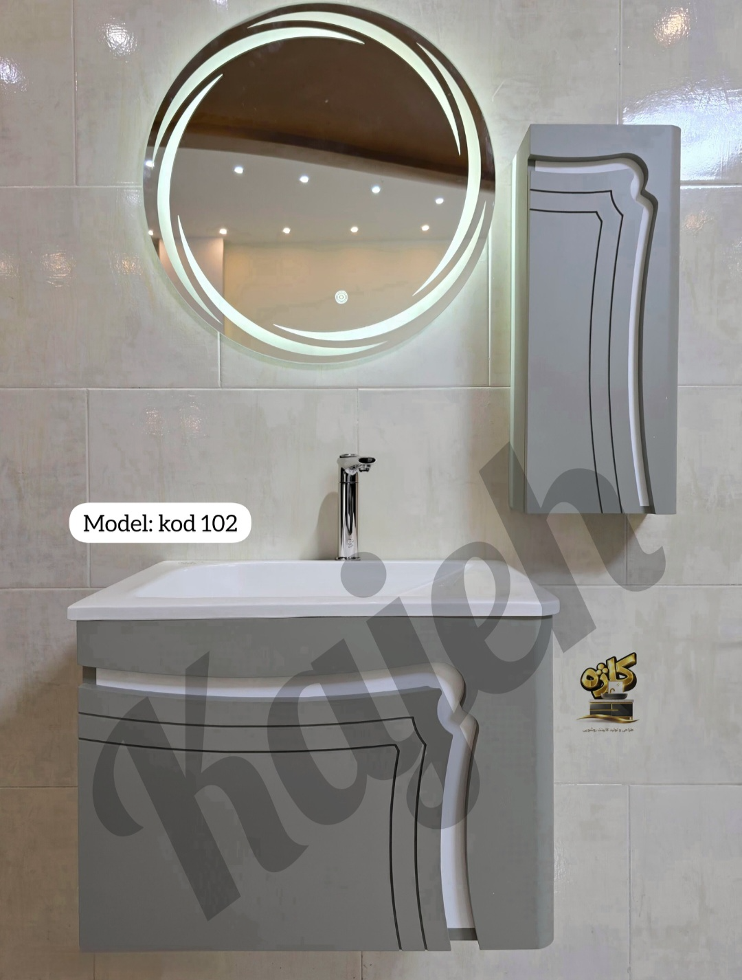 کابینت روشویی با جنس کابینتpvc ضد آب ، فول ست سرویس بهداشتی
