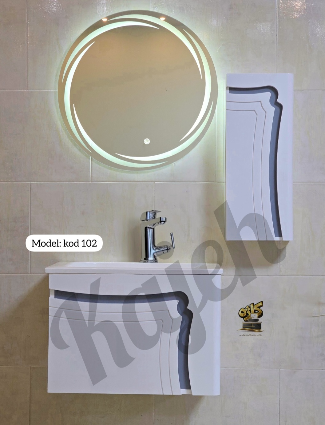 کابینت روشویی با جنس کابینتpvc ضد آب ، فول ست سرویس بهداشتی